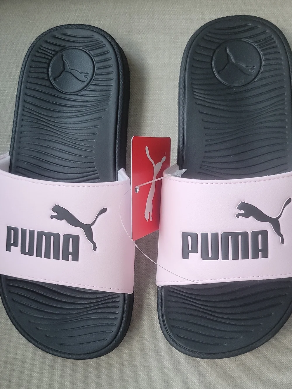 PUMA Coolcat Slides Samdals Girls Size 3 Pink Black NWT